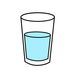 Refreshing Glass of Water Minimalist Illustration for Hydration and Wellness
