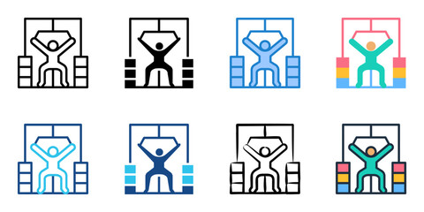 Fitness Training icon set multiple style collection 
