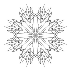 Obraz premium Abstract graphic line art in black and white for screen printing or tattoos.