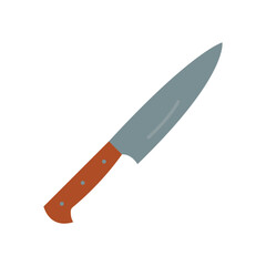Knife Kitchen Utensil Flat Color Icon: Cooking and Food Preparation
