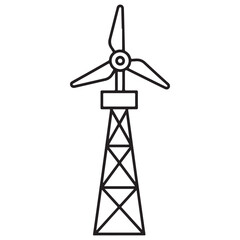 windmill black ouline vector - Energy Distribution Tower Icon