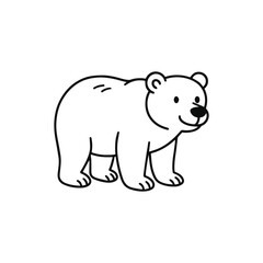 Fototapeta premium Bear cartoon outline vector drawing coloring book animal illustration, generative ai