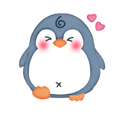 penguin with heart