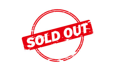 SOLD OUT - Red Rubber Stamp with text SOLD OUT 
