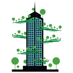 Vertical Garden Skyscraper Icon