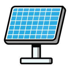 3D Solar Panel Icon (Blue Highlight)