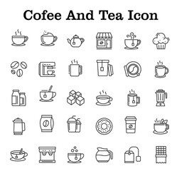 Cofee icons set. vector. editable