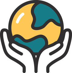 Hands cradling Earth symbolizing global sustainability and care