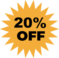 20% off sale discount label