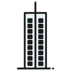 Twin High-Rise Building Icon
