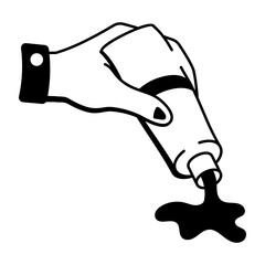 A doodle style icon depicting paint tube
