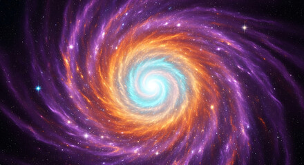 Obraz premium Artistic Digital Illustration of a Swirling Nebula in Deep Space