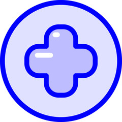 Obraz premium Medical cross symbol in a blue circle for healthcare concepts