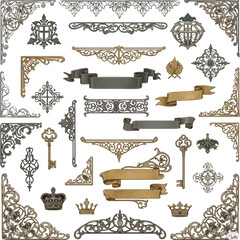 Elegant vintage floral frame border design with ornate decorative scroll and calligraphic elements © Jahidul
