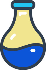 Dynamic chemistry flask with vibrant blue liquid for science projects
