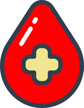 Blood donation symbol with medical cross, healthcare concept