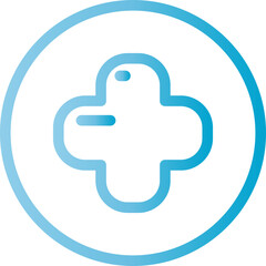 Modern medical symbol with blue gradient for healthcare branding