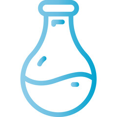 Modern science lab flask with vibrant blue liquid inside