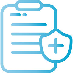 Professional medical document with shield icon for healthcare