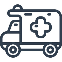 Emergency ambulance icon for medical service design needs