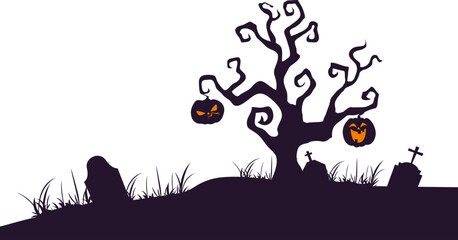 Halloween Graveyard Background