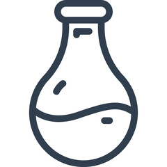 Laboratory flask with fluid, research and scientific studies