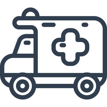 Emergency ambulance icon for medical service design needs