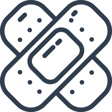Simple band-aid icon, first aid and healthcare solution