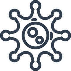 Simple virus icon for medical designs and healthcare visuals