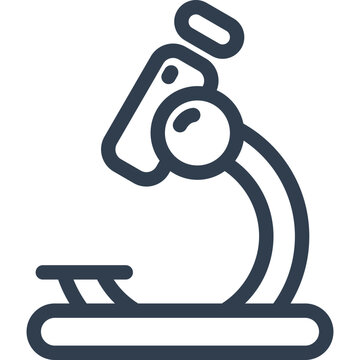 Simple microscope icon for science and research projects