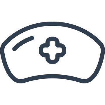 Modern nurse hat icon, essential worker support symbol design