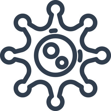 Simple virus icon for medical designs and healthcare visuals