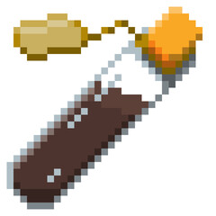 Naklejka premium Game ready 32 bit Small Potion Bottle with label pixel art