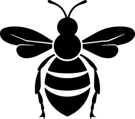 Honey bee silhouette illustration, perfect for logos and designs, vector origin