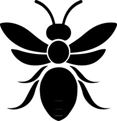 Striking bee graphic in bold silhouette style buzzing with natural energy design