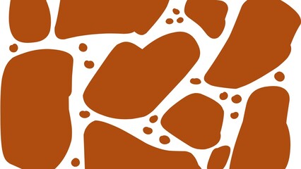 Abstract illustration of a brown stone wall texture on a white background
