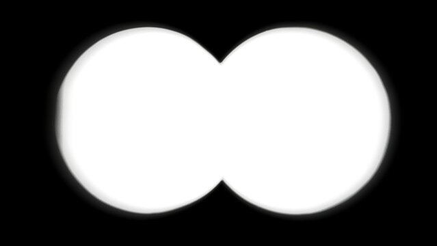 Binoculars field of view overlay over transparent background