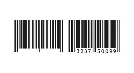 Barcode labels with numbers on a white background for product identification silhouette