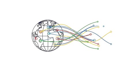 Global network connections world map international business communication technology worldwide data