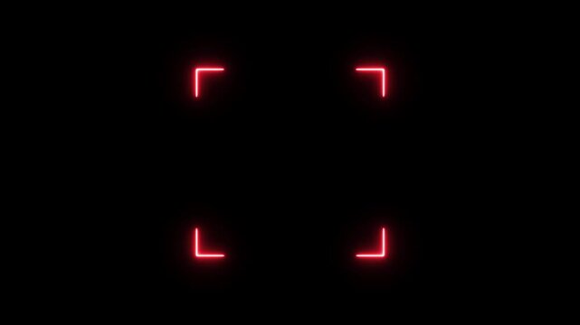 Neon red scanner. Animation of scanning line movement from left to right, top to bottom.