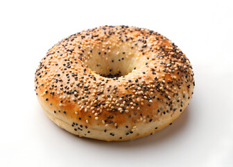 Everything Bagel on White Background