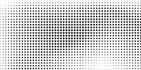 Halftone gradient. Dotted gradient, smooth dots spraying and halftones dot background seamless horizontal geometric background