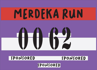 Bib number running for charity merdeka run events