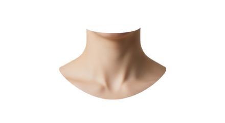 A graceful female neck and collarbone isolated on transparent background, showcasing the beauty and elegance of the human form in a clean and minimalist style
