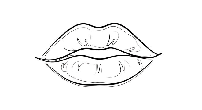lips outline tattoo