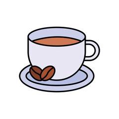 Coffee Cup Lineal Color Icon: Hot Drink and Beverage