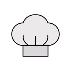 Chef Hat Lineal Color Icon: Culinary Professional and Cooking