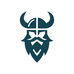Obraz premium viking warrior head logo. minimalist style viking warrior head logo.