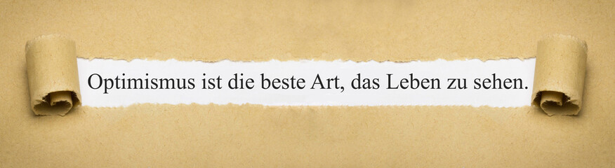 Optimismus ist die beste Art, das Leben zu sehen.