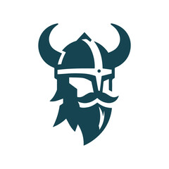 viking warrior head logo. minimalist style viking warrior head logo.